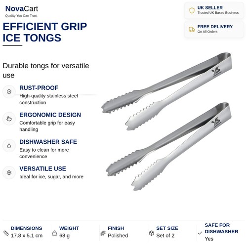 Ice tongs inch stainless - -,