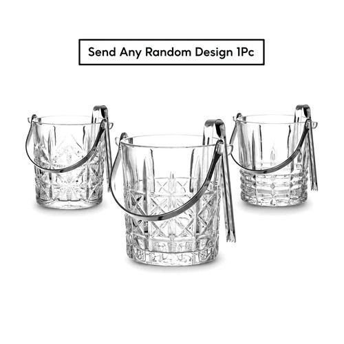 Ice bucket with tongs glass - bucket,